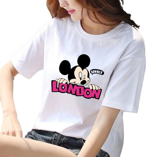 ANTCITY 202025新款韩版港风白色cec短袖T恤女宽松学生半袖上衣服ins潮T恤女 5155白色 M 85-95