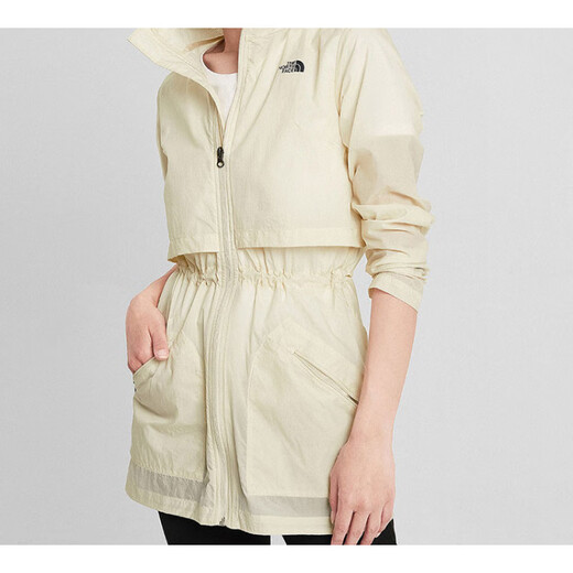 
THE NORTH FACE North waist-closed mid-length hooded jacket for women off-white off-white S