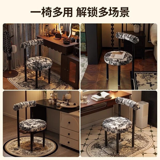 Light luxury makeup bedroom, high-end modern makeup stool, French new Chinese style dressing table, universal bedroom retro dressing chair, jungle ink painting makeup dining chair, modern simplicity