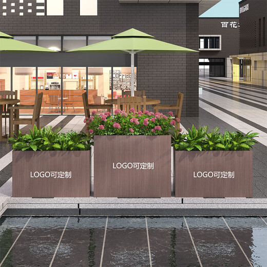 
Outdoor courtyard balcony custom stainless steel imitation marble wood grain flower box planting box balcony decorative flower box 40*30*40 galvanized plate