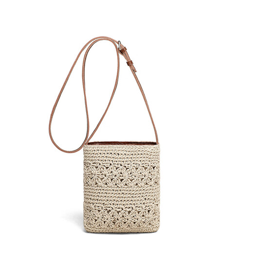 
viney woven bag women's bag new shoulder bag niche mobile phone bag birthday gift for girlfriend wife [off white] practical and fashionable small bag fashion brand high-end light luxury cotton thread bag beach bag