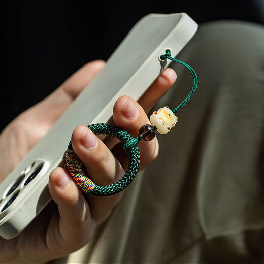 Youjia Liangpin mobile phone ring buckle 2 pack Lucky cat mobile phone chain pendant woven car key chain pendant