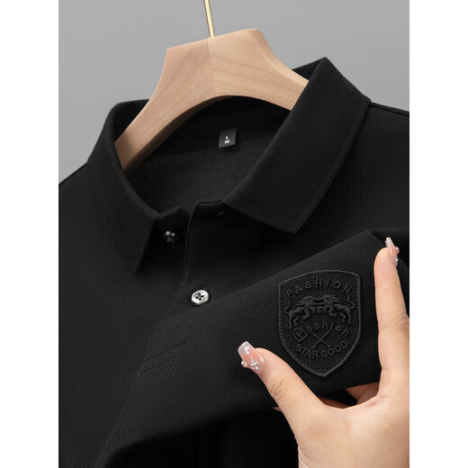 
Lilang Light Luxury Summer Men's Short Sleeve T-shirt Pure Cotton High-end Embroidered Lapel Polo Shirt Heavy Half Sleeve 9901 Model-Khaki M Recommended 90-110Jin [Jin equals 0.5 kg]