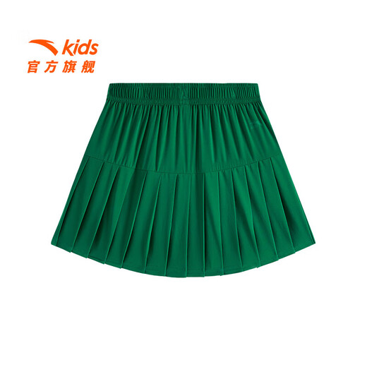ANTA children's skirt for girls and boys 25 years summer trendy comfortable skirt pleated woven short skirt dark emerald green-3 150