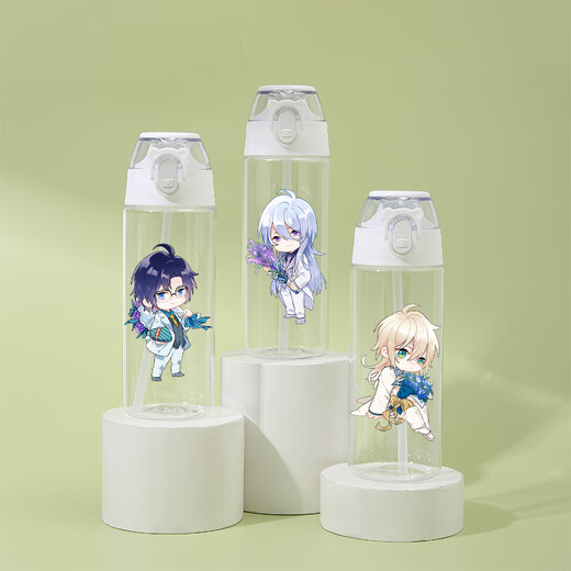 
Chengliu time and space painting traveler water cup Ain Roxia Ye Xuan Silan cartoon 2D plastic straw cup girl straw plastic cup 580ml FF3883 Silan