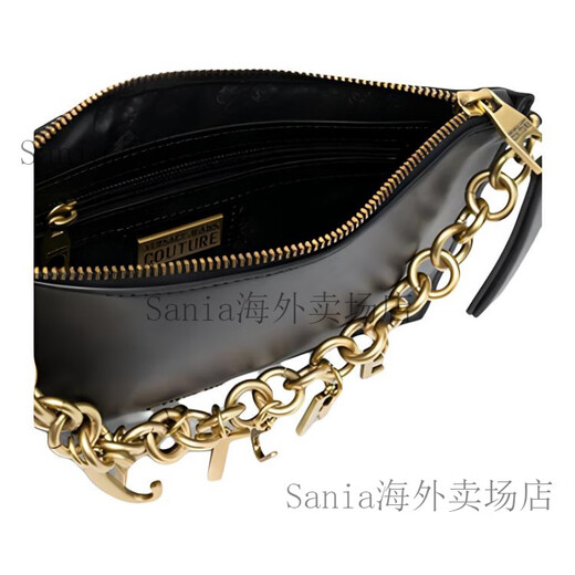 范思哲（VERSACE）拉链开合人造革手拿包手提包常规女款黑色 基础装(包+防尘袋)