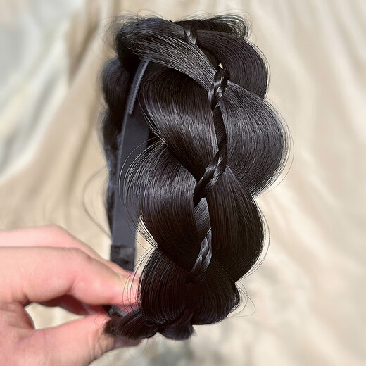 Jiaoxuefei Jiaoxuefei fishbone braid wig headband brown and black new twist braid hairpin hair bundle headband braided headwear