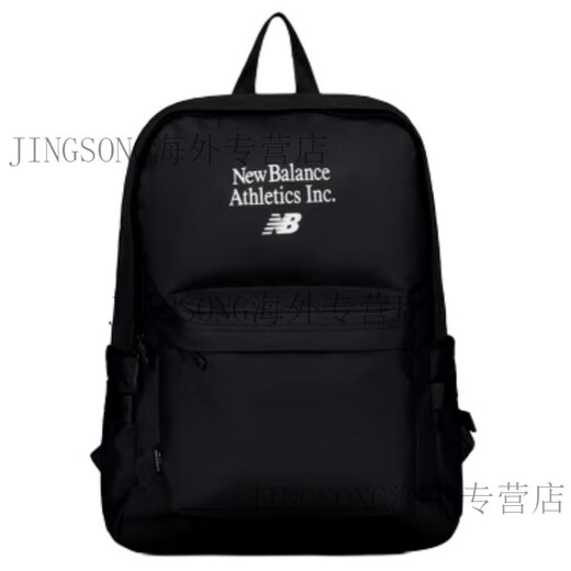 New Balance Sports y Casual Zipper Closure Fabric Mochila hombres y mujeres del mismo estilo pareja negra negra