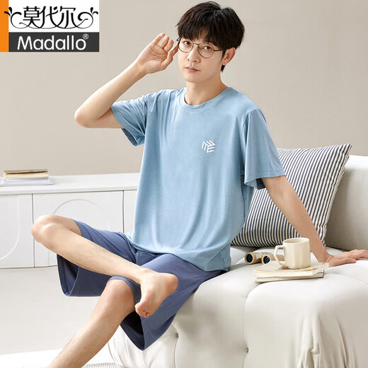 Modal Men's Pajama Set 2025 Summer Shortway Shorts delgada Summer Seda de verano Traje casual de gran tamaño de gran tamaño G [6624] Modal pantalones cortos y transpirables XL [sugerido 120-140Jin [Jin equivale a 0.5 kg]]]