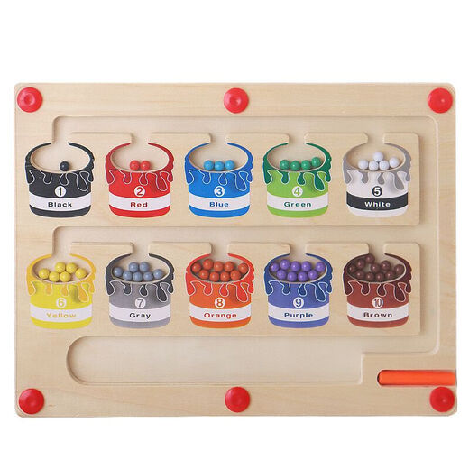 Ywzr stylo magnétique Running Pearl Maze Toy Enfant's Digital Cognitive Color Classification Enseignement AIDS LESSION LESSAGES LORICE LORICE LETTRE MAGNET LETTRE MAGNATIQUE PARTAL PARTAL