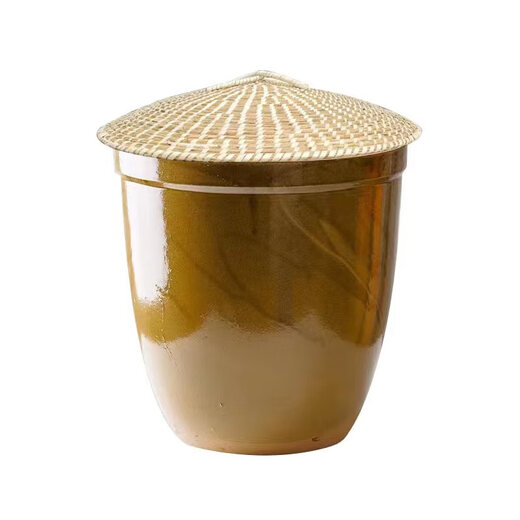 Paille tissée couvercle grand couvercle couvercle couvercle roseau à la main le couvercle de pomme-tissu de paille de paille en aluminium Pot de chauffage