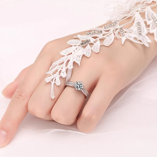 Pt950 Platinum Moissanite Diamond Ring Starlight Queen 18K Gold Ring Wedding Proposal Ring for Girlfriend Holiday Gift Light Luxury Starlight Queen 2 Carat Diamond Ring Live Mouth Adjustable Size