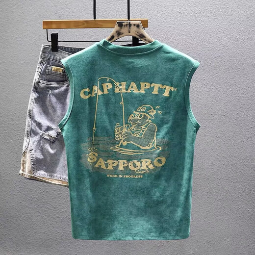 [Komfortable und lässig] New Sportsweste Lose lässige Sommer-Baumwoll-Fitness-T-Shirt-Weste grau B976 XL [Empfohlen 128-140jin [Jin ist gleich 0,5 kg]]