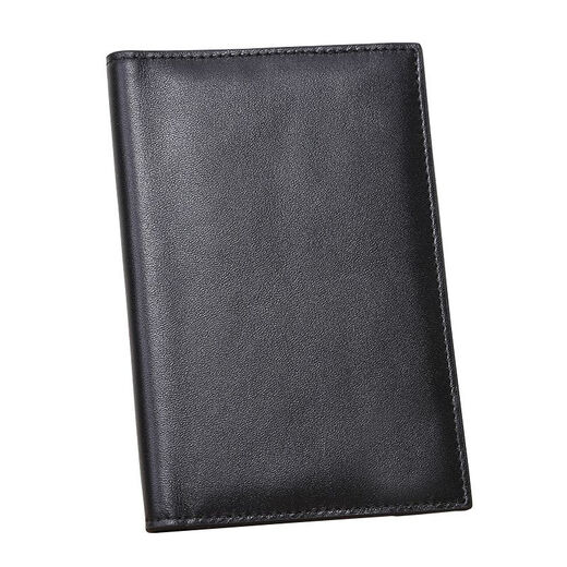 Real cowhide passport bag multi-function bank card passport protective leather case travel passport clip certificate bag new style new black HZ-01
