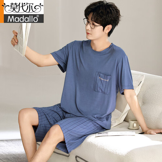 Modal Men's Pajama Set 2025 Summer Shortway Shorts delgada Summer Seda de verano Traje casual de gran tamaño de gran tamaño G [6624] Modal pantalones cortos y transpirables XL [sugerido 120-140Jin [Jin equivale a 0.5 kg]]]
