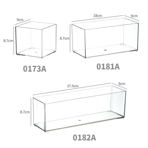 Cajón de almacenamiento de escritorio de Yonghuan Cajón de cocina incorporado y estaciones de trabajo rectangulares 4877 Canasta transparente L Longitud media 1 PT de alto transparente
