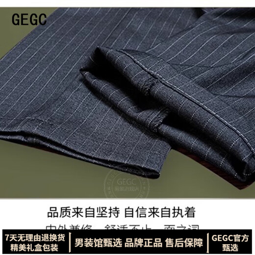 GEGC男装品牌休闲男2025夏季新款男士西裤子条纹直筒弹力西装裤 9902-条纹灰色-夏季薄款 29 二尺二