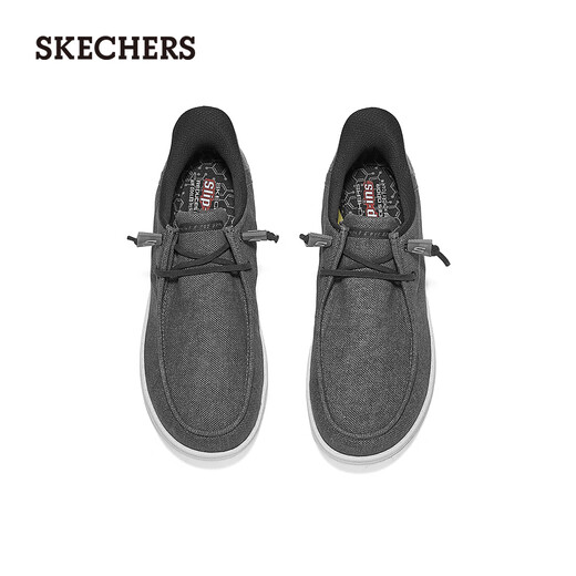 Skechers flash-on shoes men's autumn casual shoes one-leg business sneakers soft-soled beanie shoes canvas shoes 210959