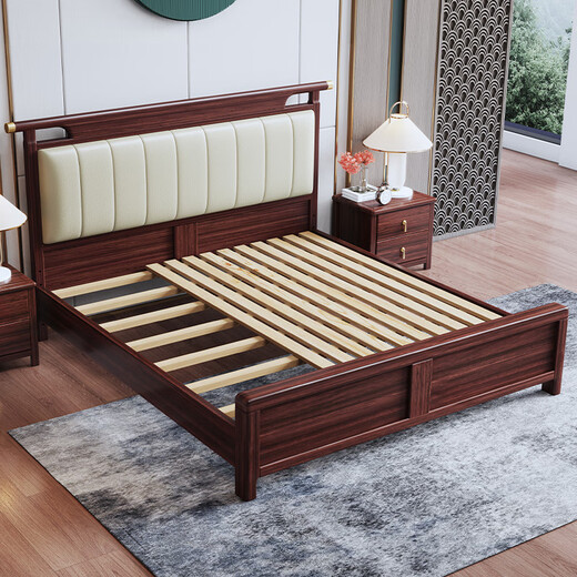 Nanzhu Nouveau lit en bois massif chinois Double 1,8 mètre lit de lit Maîtriseur Lit Soft Hood Full Full Food Dovetail Lit Board 9904 #