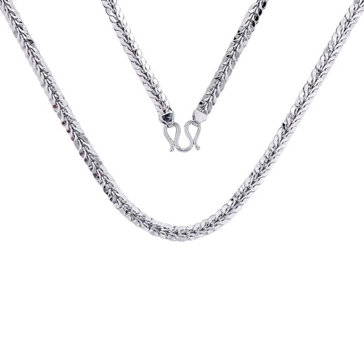 Laofu gold platinum necklace human child chain men's necklace as a gift for your girlfriend as a gift, about 38.22g