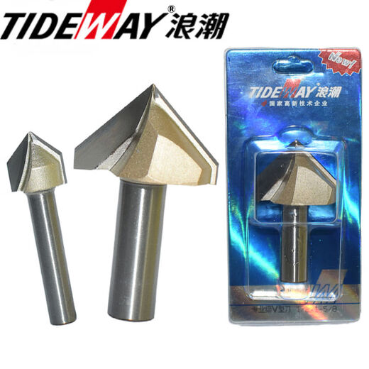 Tideway Grade en forme de V Couteau à 90 degrés Barbecue en bois Milling Gravure Machine à bord Machine de chanfrotage Chamfe de frappeur Pliant bord 12 * 15841 points 3 mm
