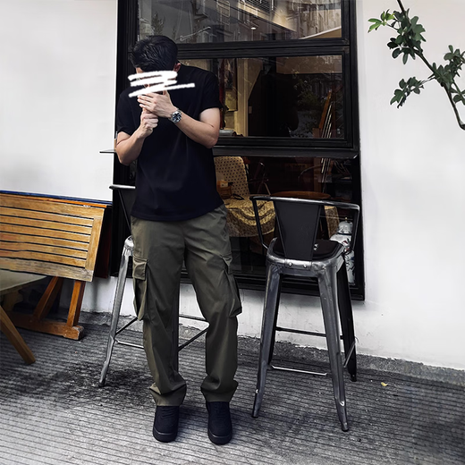 Homlean American polo shirt men's spring and summer Salona loose simple comfortable short-sleeved T-shirt OM6 black 2XL