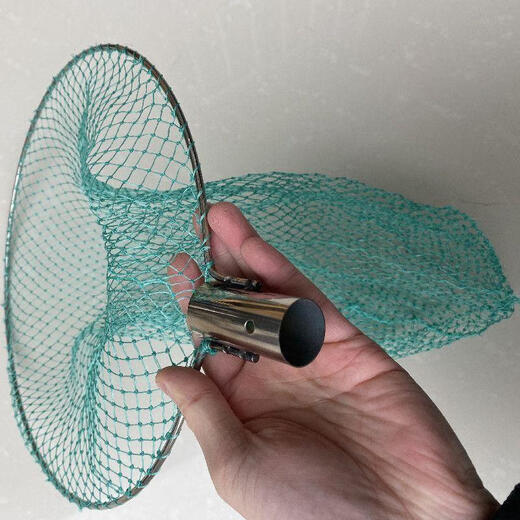 Yunlu copy net set stainless steel copy net head solid circle fishing net pocket thick super hard large object copy net rod fishing gear 0.2m diameter