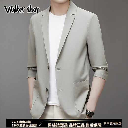 Walker Shop西服男2025夏季新款轻奢时尚高端休闲冰丝免烫西装轻薄单西上衣男 黑色【冰丝凉感】 L /175 【建议120-140斤】