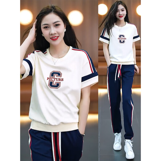 
PAGKAVIO International First-line Brand Sports Set Women's 2025 New Summer New Sports Set Two-Piece Set Outdoor Off-white [116 Bubble Feet][Gift Box Packaging] 2XL [121-135Jin[Jin equals 0.5 kg]]