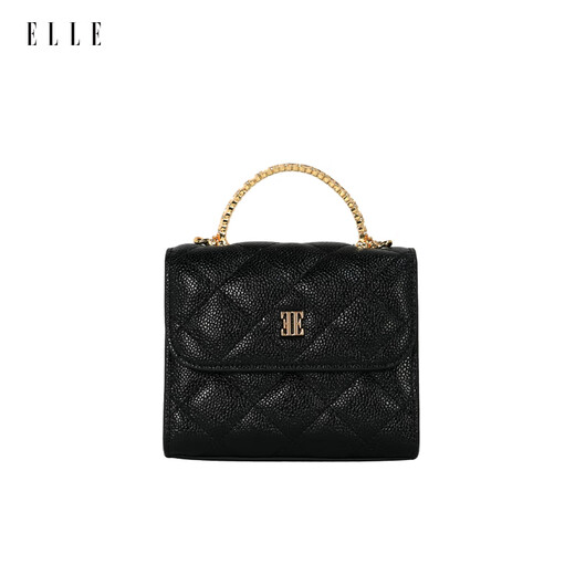 ELLE25年春夏季新款珐琅手柄中号链条斜挎包时尚手提斜挎包46789官方 日光黄 预售