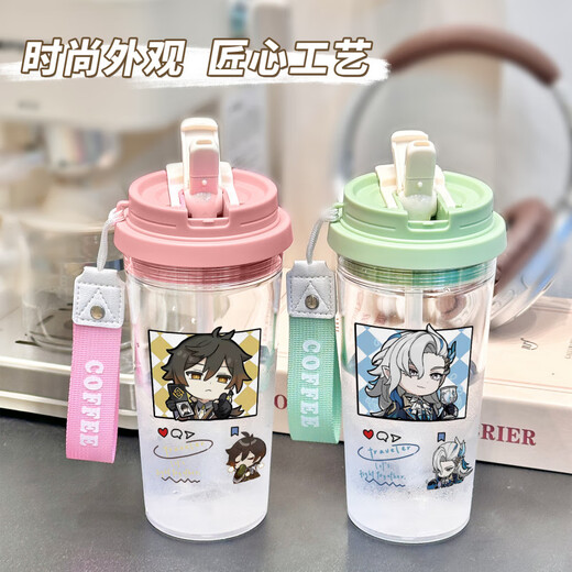 Genshin Impact Naxida Water Cup Girls Girls High-Pretty Portable Thé des étudiants mignons Cup d'été Water Cup Bxao15932 Walnut Cool Summer [500 ml bleu]-Print Points