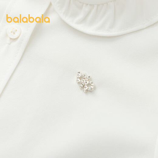 Balabala shopping mall same style girls' shirt children's long-sleeved autumn clothing comfortable cool antibacterial white 10101 130