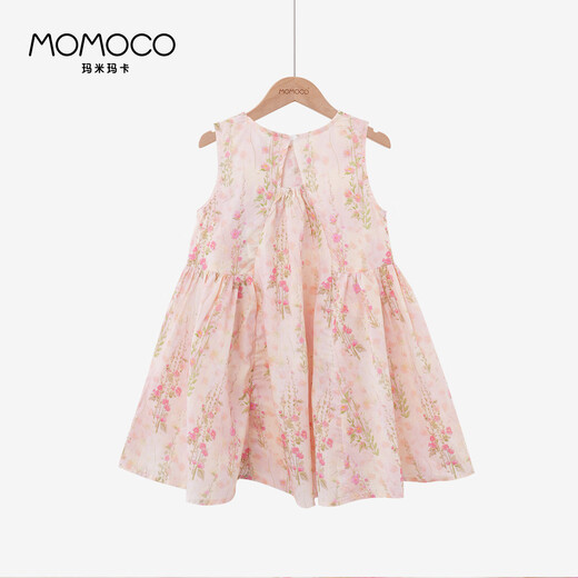 玛米玛卡 MOMOCO女童夏装纯棉连衣裙夏季新款透气繁花棉布连衣裙 满印  120 