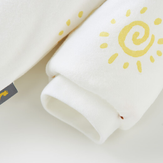 Tongtai Newborn Baby Clothes Jumpsuit Autumn and Winter Thickened Padded Newborn Baby Butterfly Clothes Yellow 52cm