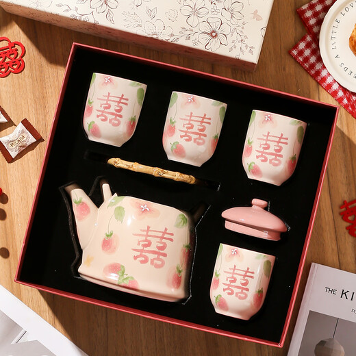 LAPULIAO wedding gifts for the bride and groom, high-end practical besties, friends, engagement dowry, wedding high-end tea sets, souvenirs, wedding gifts, including tray | gift box + gift bag