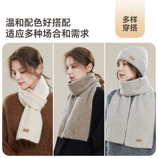 JIUMU 100% Cashmere Scarf Women's Autumn and Winter Women's Warm Scarf Christmas Birthday Christmas Gift Gift Box