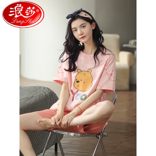 
Langsha 2025 new pajamas for women's summer pure cotton shorts shorts spring and autumn summer style can be worn outside home clothing suit ZH-9855# shorts M size (80-100Jin [Jin equals 0.5 kg]) equal size