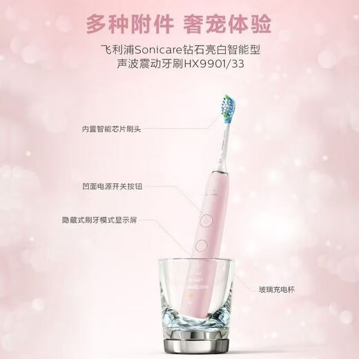 飞利浦PHILIPS电动牙刷HX9901成人声波震动充电钻石情侣牙刷蓝牙HX992W原装正品 HX9901原盒