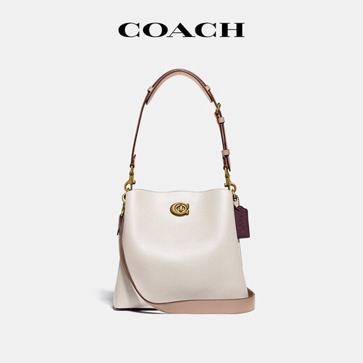 蔻驰（COACH）Willow专柜款水桶包锁扣手提单肩斜挎包女官方旗舰正品 【白色皮质】C3766 B4CAH