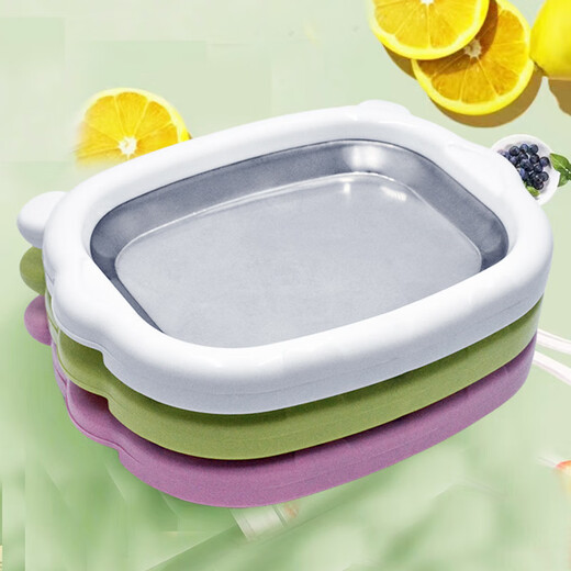 Bratei-Eismaschine gebratener Joghurtmaschinen Haushalt kleiner Eismaschine Mini Edelstahl für die Sommerferien für Kinder ohne Plug-in Neues Nezha Green Fruit Green Edelstahl 304