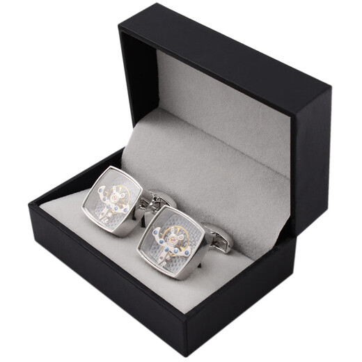Nosskiss International Luxury Brand Square Tourbillon Manschettenknall -Gleichgewicht Bewegung Watch Sleeve Nagel Herren High Birthday Gift White Steel Square Tourbillon