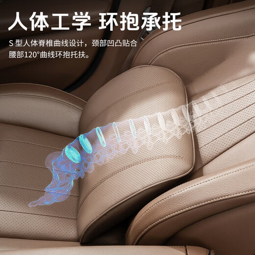 傲程汽车头枕车用靠枕颈枕座椅靠垫护腰护颈记忆棉车载枕头腰靠车 蔚来ET5ES6ES8ET7EC679米白色 头枕1个(下单备注颜色)