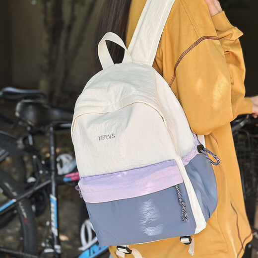 Schoolbag Junior High School Ins College Student Rucksack Großkapazität Reisen Neue Bergstasche vielseitige und leichte Rucksack im Freien im Freien lila