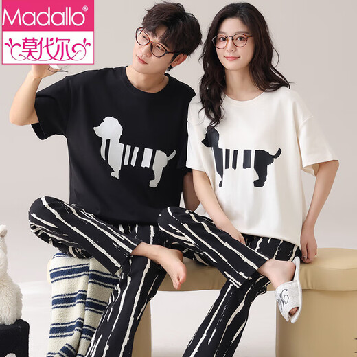 Pajama de dibujos animados modal de gran tamaño Hombres y mujeres Pantalones de manga corta El algodón pareja se puede usar afuera de un traje casual de casas sueltas 691 L Estilo de mujeres