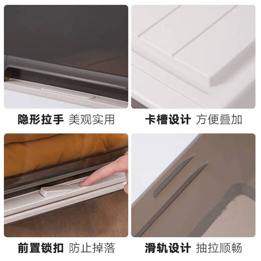 Yonghuan Garderobe Aufbewahrungsbox Schublade Plastik Haushaltsbekleidung Aufbewahrungsbox Kleidung Unterwäsche Organisation Box Transparent Storage Box 37L3523 Tiefe 47*Breite 35*High 23cm Sonderangebot ein Paket ein Paket