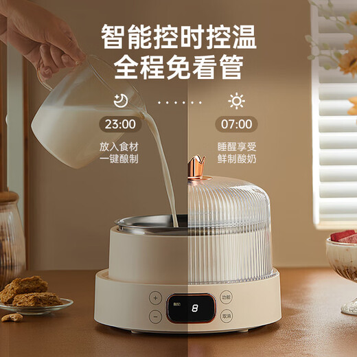 哲初德国酸奶机家用小型全自动多功能自制恒温纳豆米酒发酵机一人食 白色【升级不锈钢内胆+10小包菌粉】