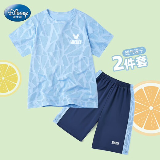 Disney Boys Suit Summer 2025 Boys Ropa y pantalones de secado rápido y pantalones Traje deportivo infantil TD2ET003 Azul 150