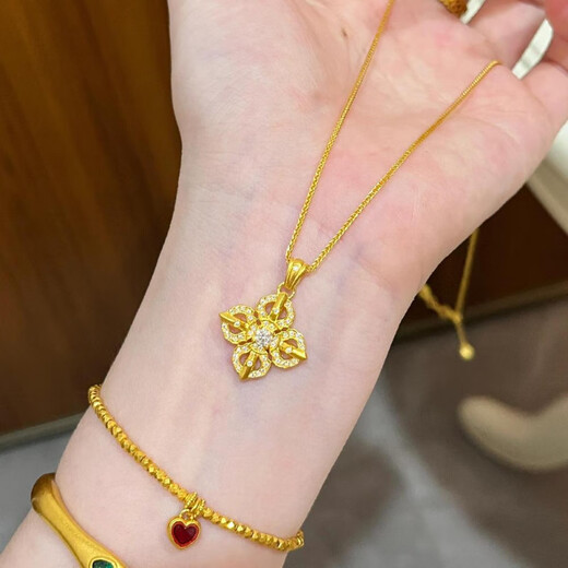 Feng Feili 18K gold-filled cross vajra full of diamond necklace for women new clavicle chain pendant gift diamond-encrusted vajra + Xiaobang chain