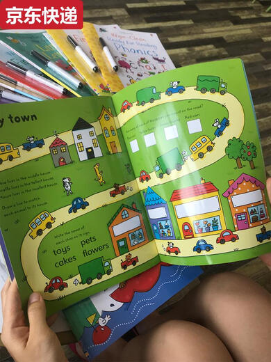 
Blue Color He Kindergarten Pen Control Training Introductory Copybook Children's English Alphanumeric Trace Book Practice 4-year-old 3 babies Erasable Pen-3 Packages-Pen Rod Color Random