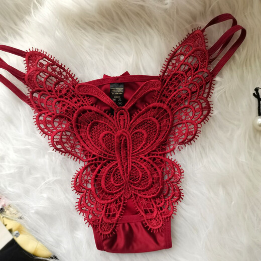 Customized imitation pearl underwear with one 4cm enlarged sexy T-string tight massage bead briefs, wine red plus 1 4cm M80-115Jin Jin is equal to 0.5kg